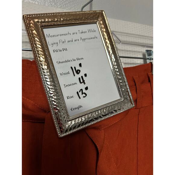 Maurices Shorts Burnt Orange Belted Elastic Waist 4" High Rise Shorts NWT Large - Picture 9 of 10